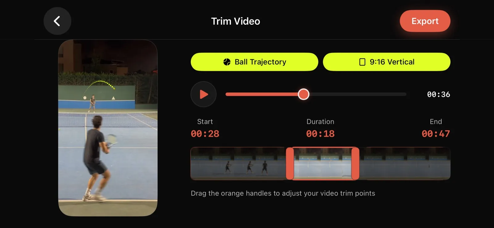 Export Any Point screen